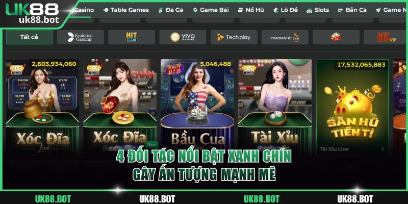 4 đối tác nổi bật xanh chín gây ấn tượng mạnh mẽ